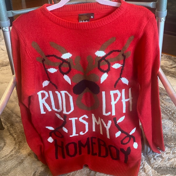 JAKE Austin Red ugly Sweater pullover Rudolph is my homeboy size small - Picture 5 of 7